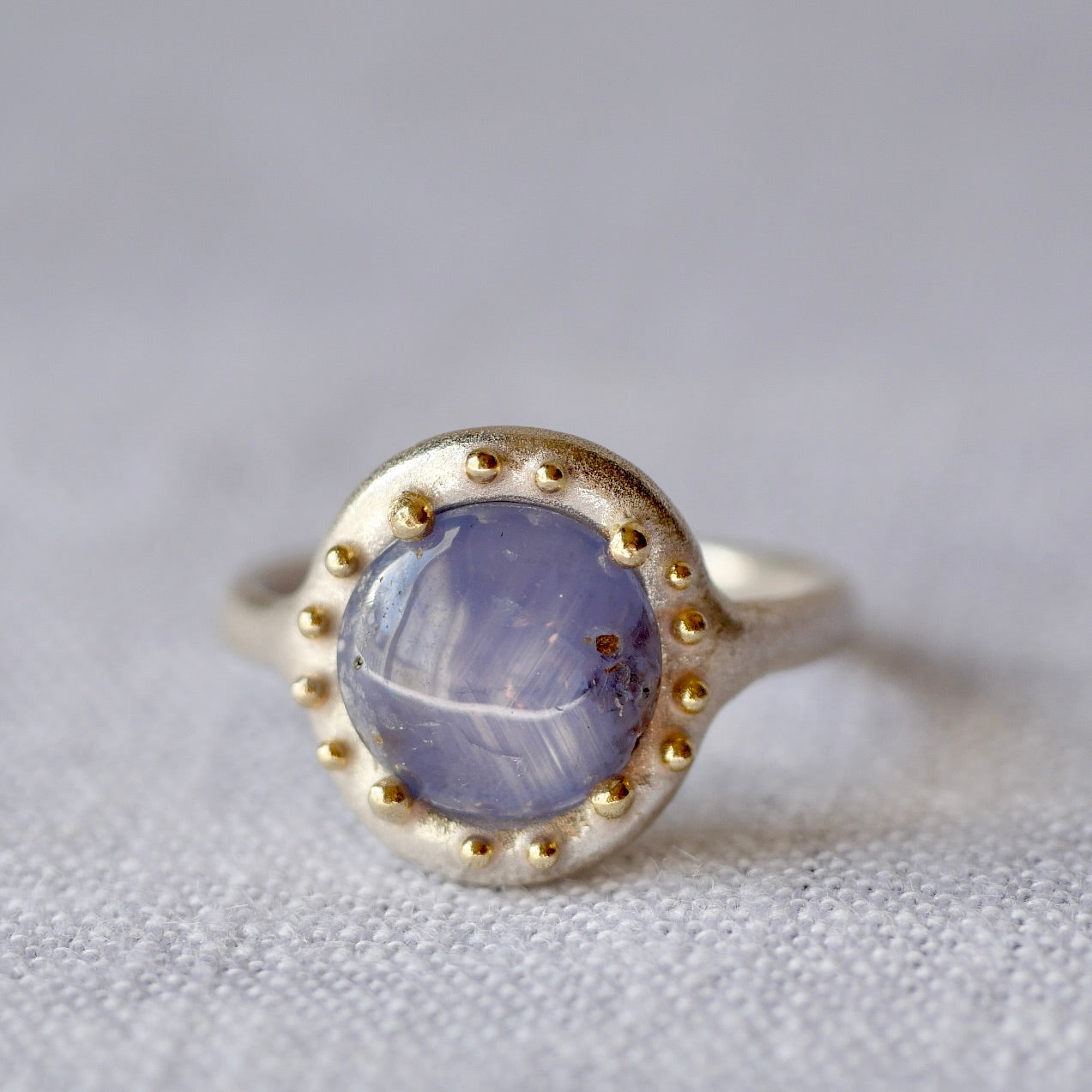 53. Sapphire Silver Ring / 23R328