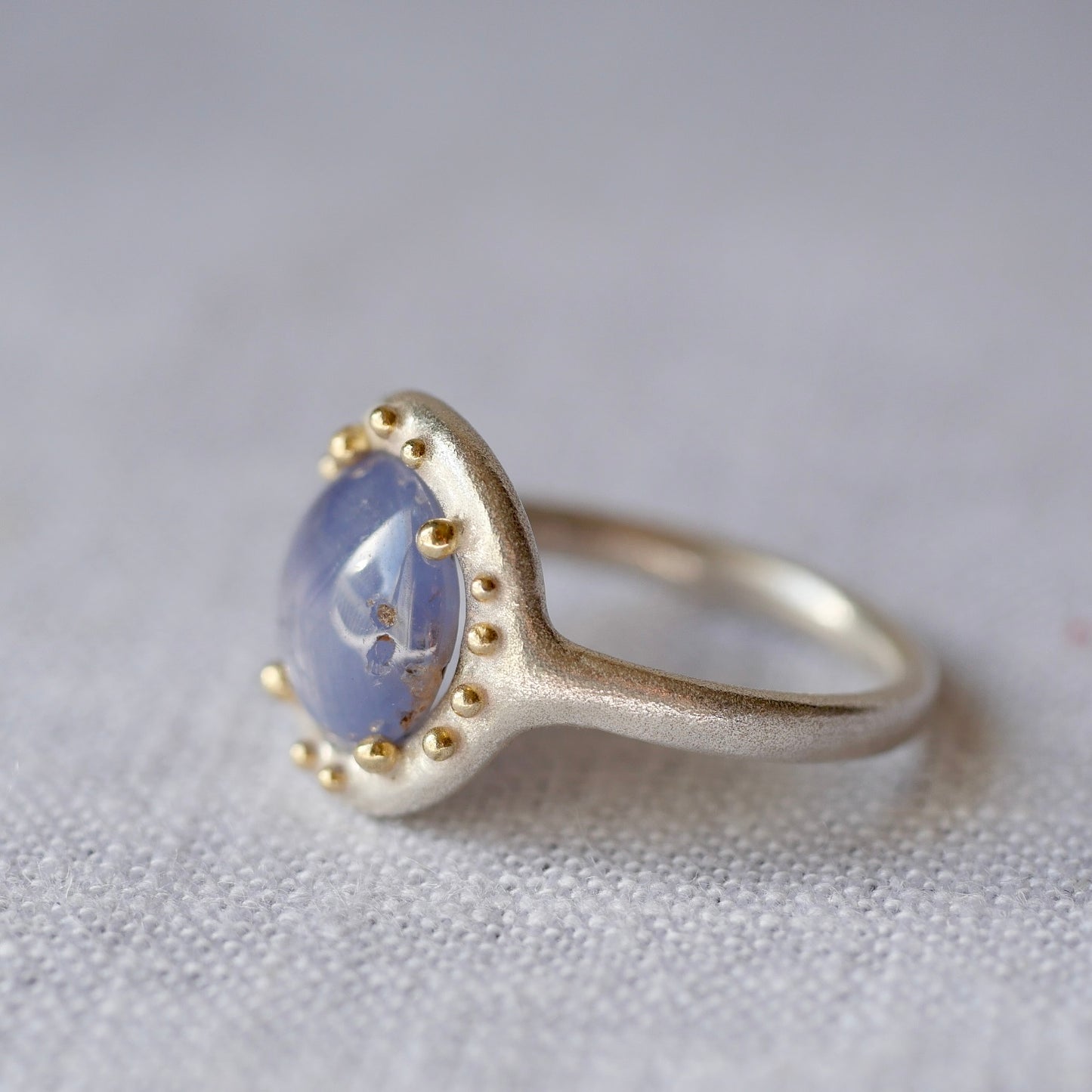 53. Sapphire Silver Ring / 23R328