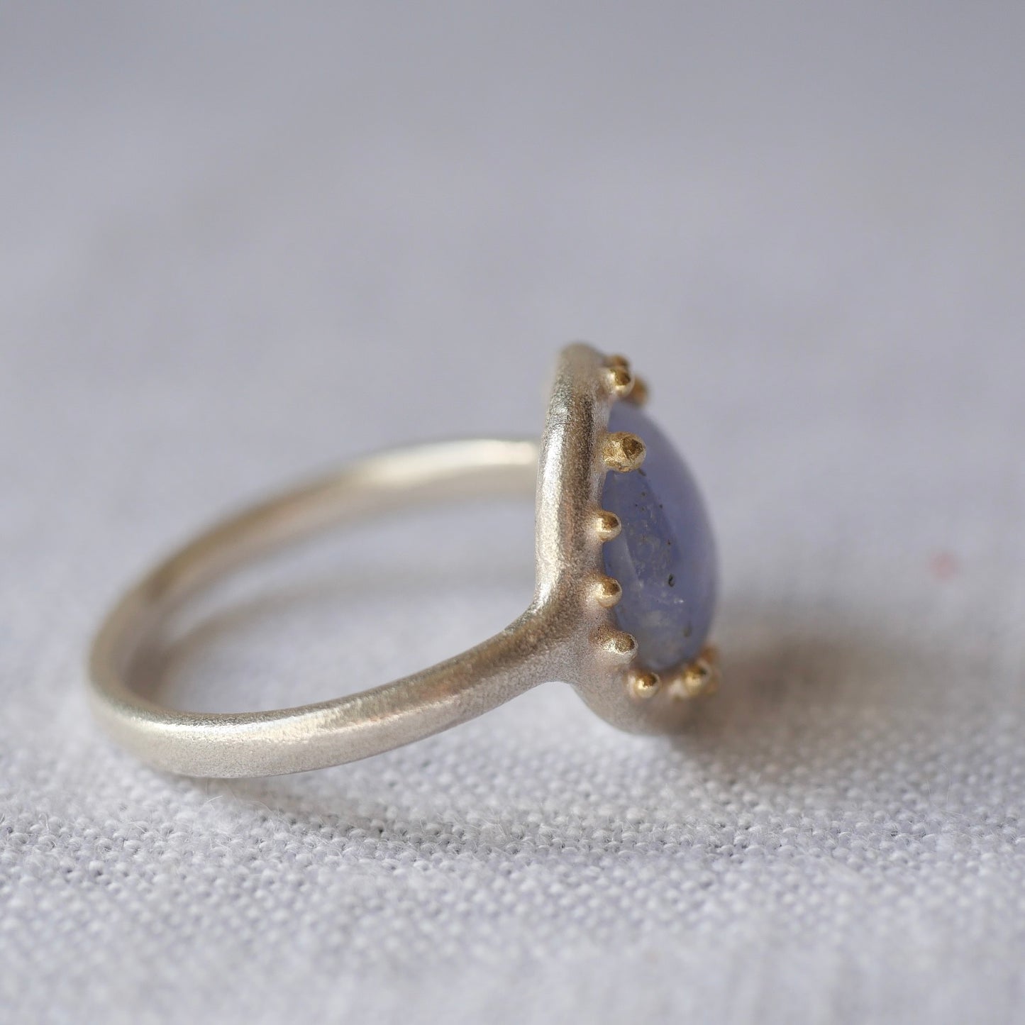53. Sapphire Silver Ring / 23R328