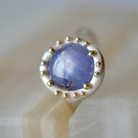 53. Sapphire Silver Ring / 23R328