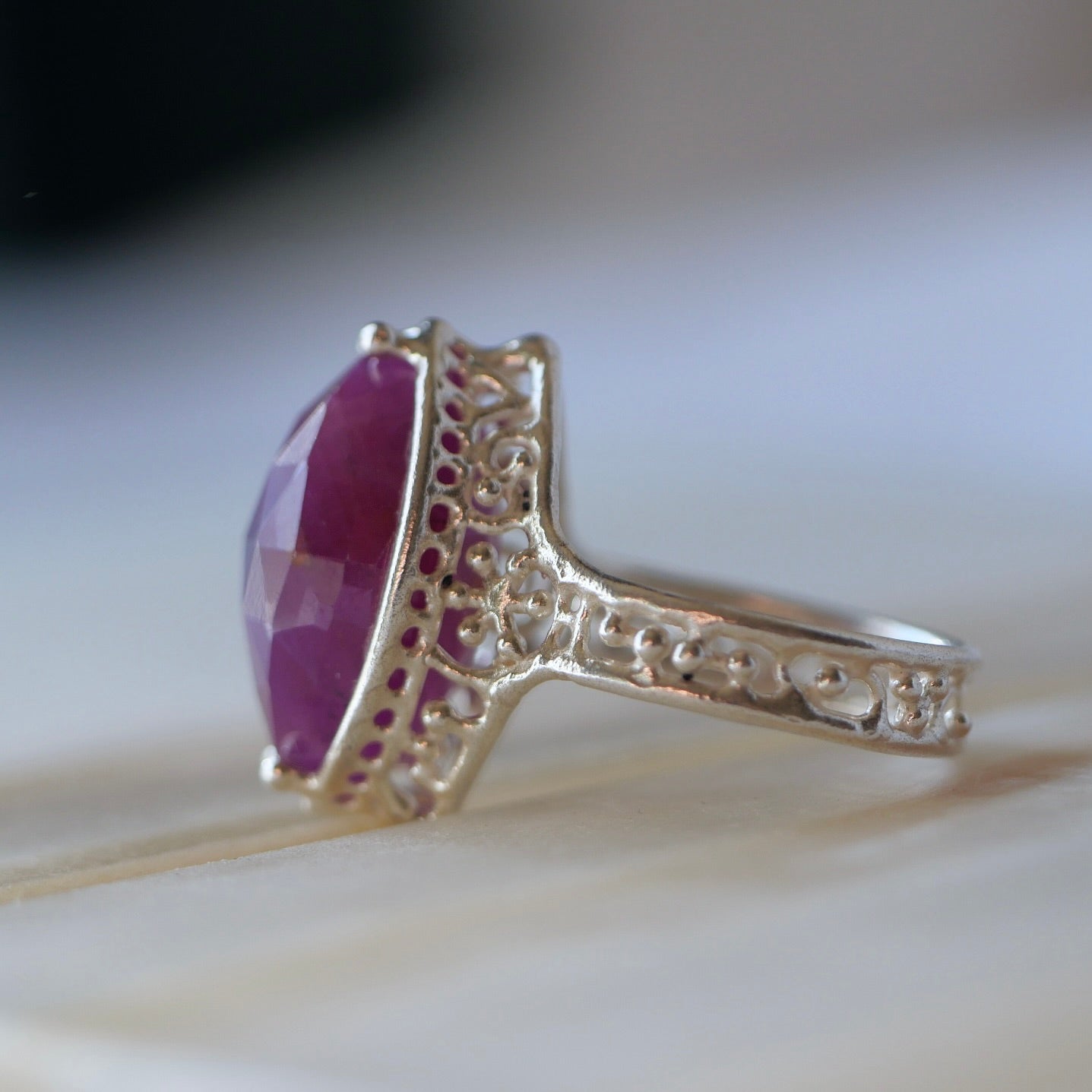 59. Ruby Silver Ring / 22R-97