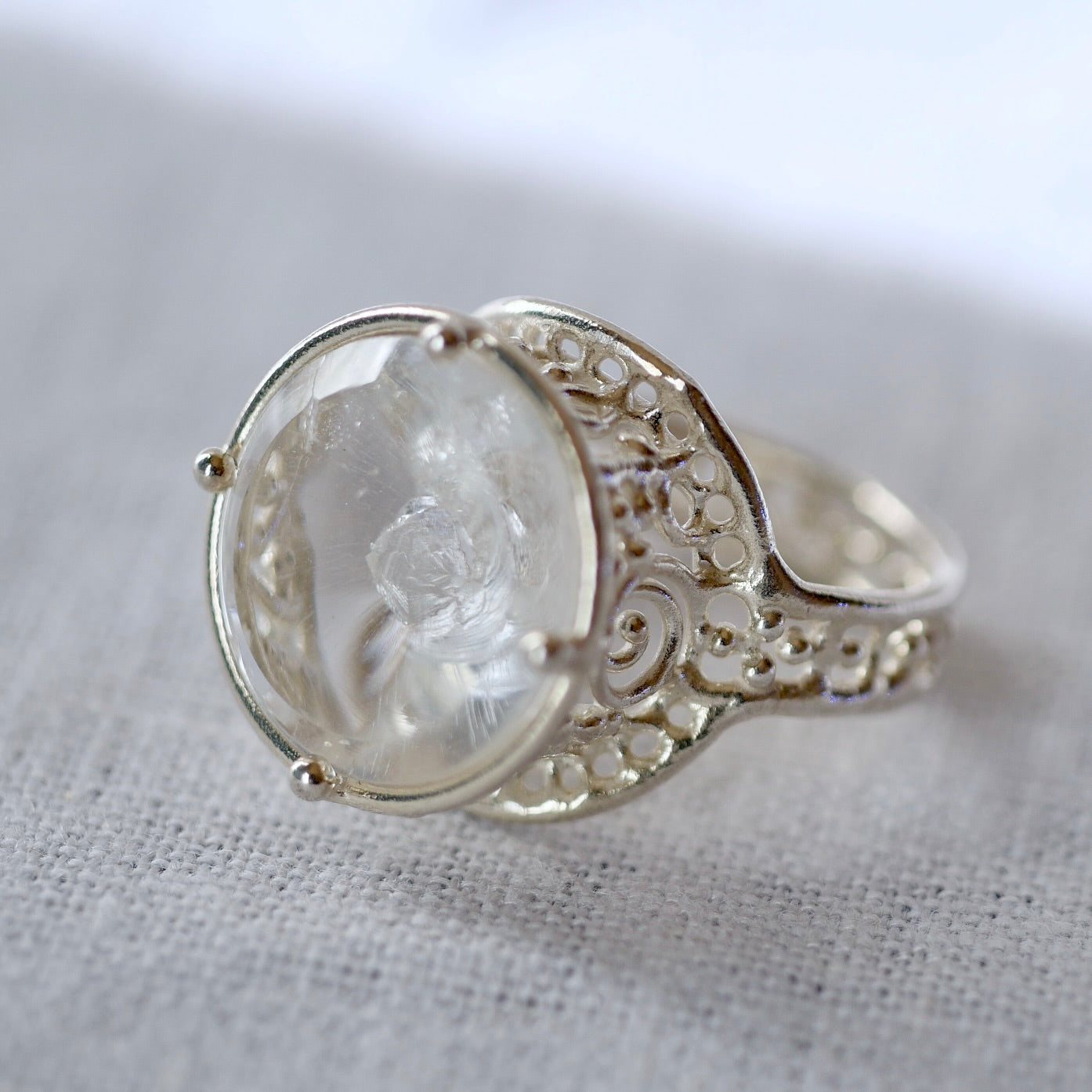 56. Quarts in quarts Silver Ring / 22R-76