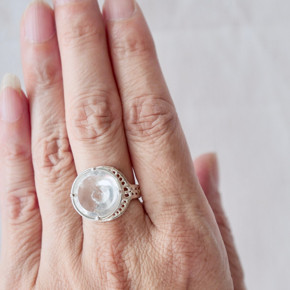 56. Quarts in quarts Silver Ring / 22R-76