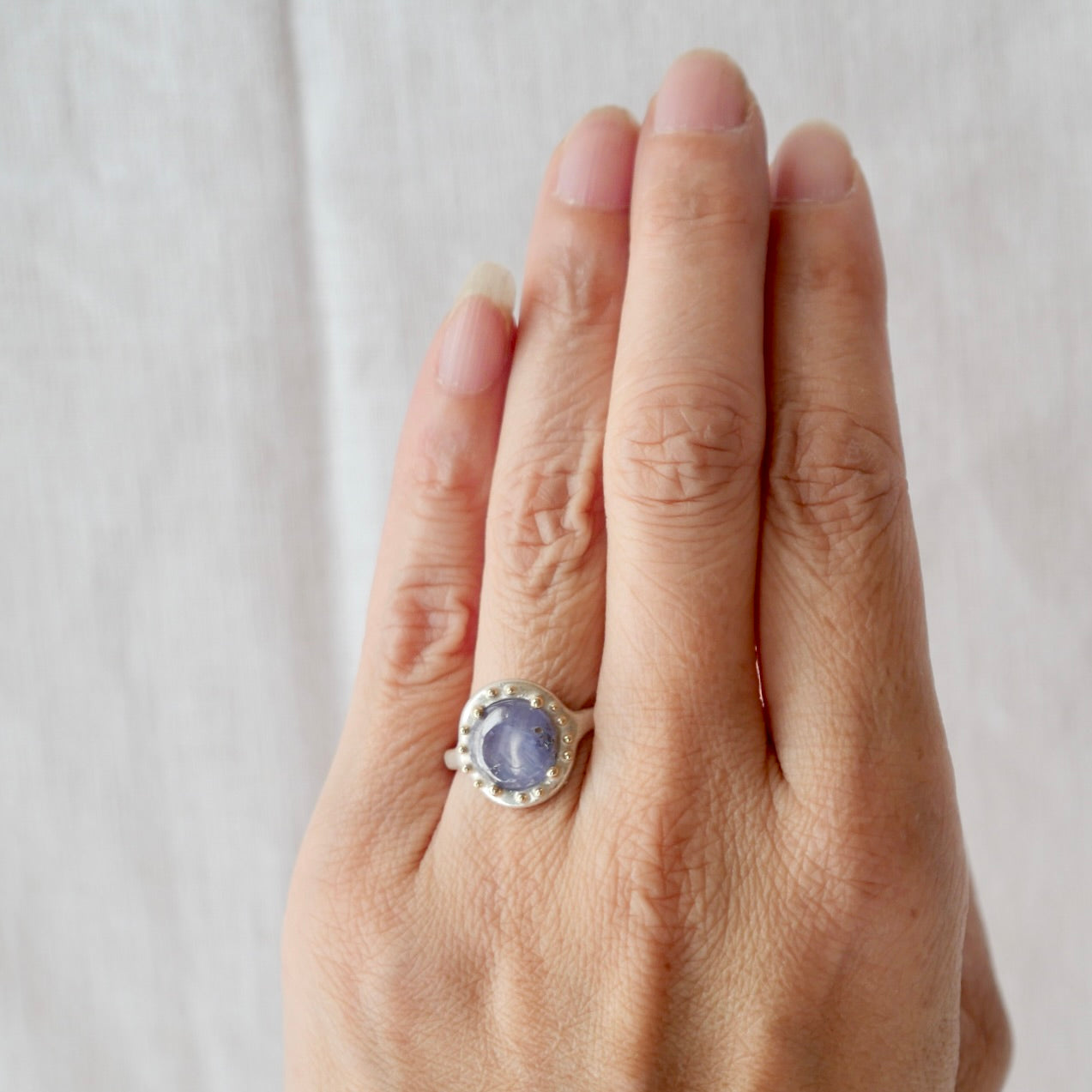 53. Sapphire Silver Ring / 23R328