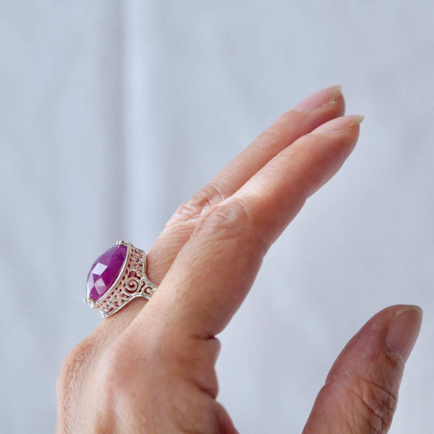 59. Ruby Silver Ring / 22R-97