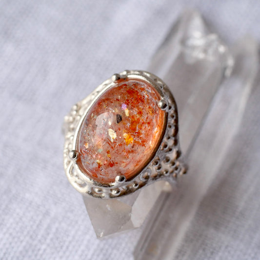 67. Sun Stone Silver Ring / 24R-152