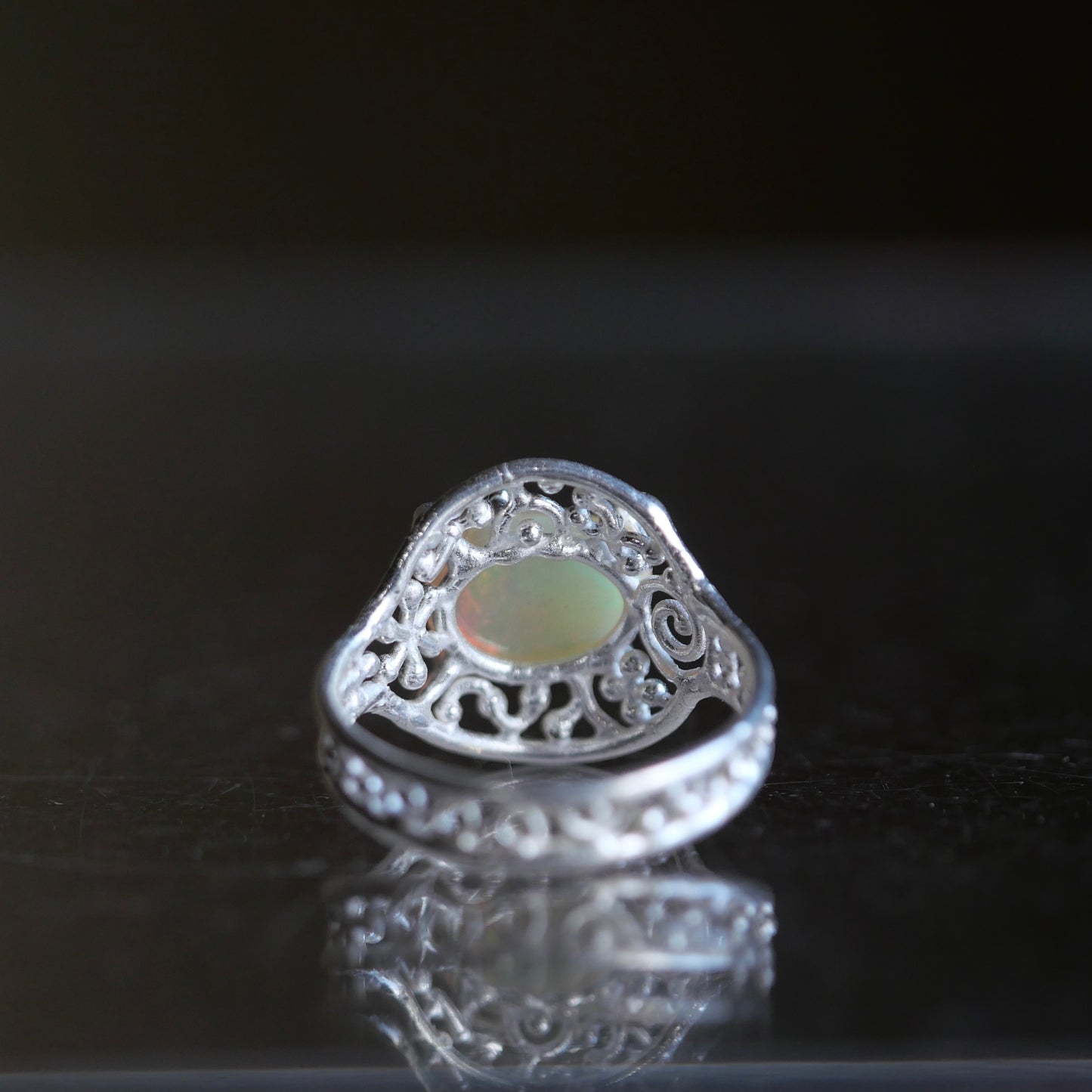 93. Ethiopian Opal Silver Ring / 24R-407