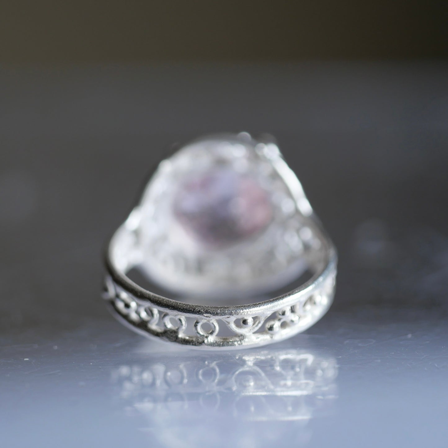 94. Morganite Silver Ring / 24R-384