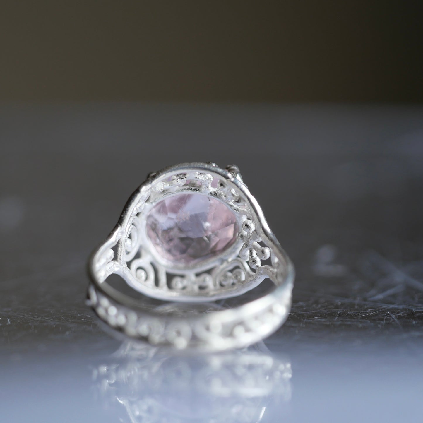 94. Morganite Silver Ring / 24R-384