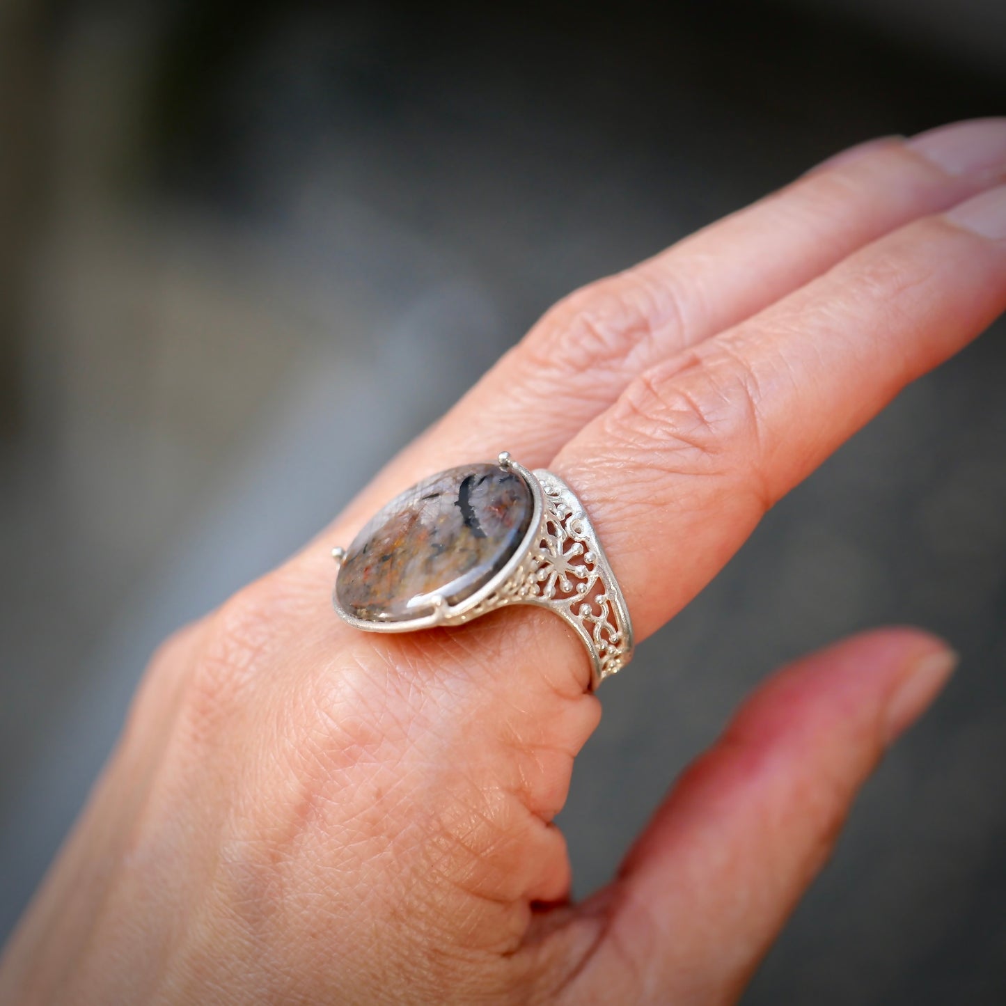 16. Sapphire Silver Ring / 22R-246