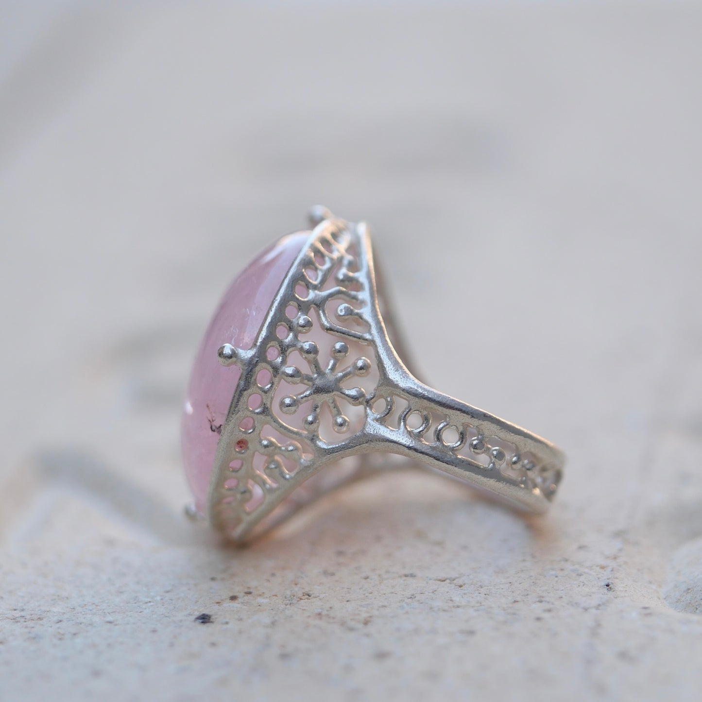 22. Morganite Silver Ring / 22R2-7