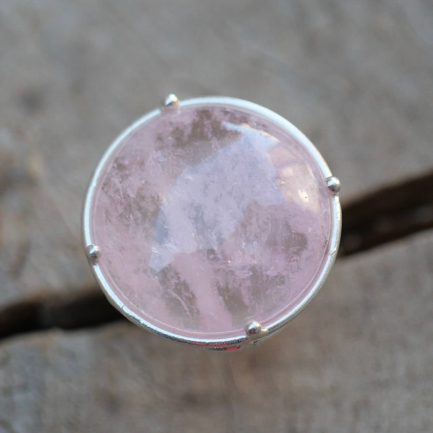 22. Morganite Silver Ring / 22R2-7