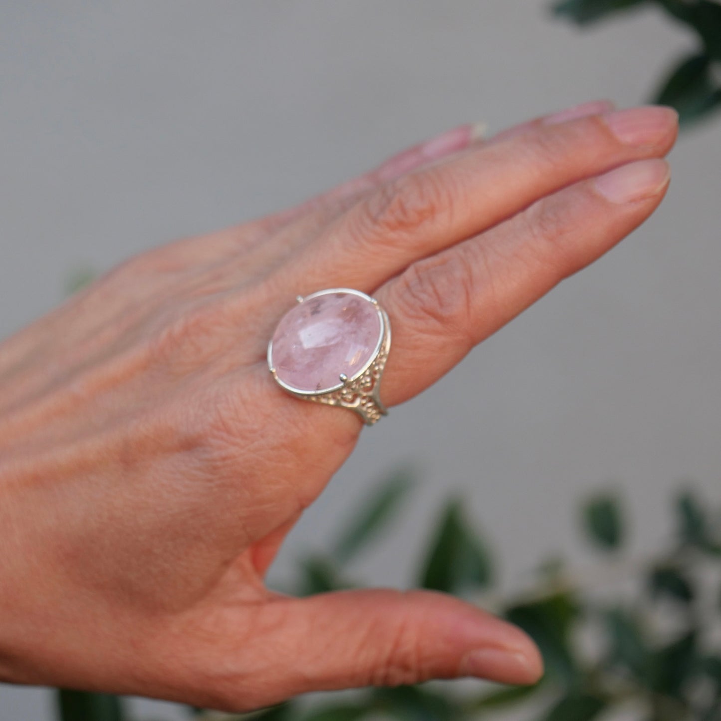 22. Morganite Silver Ring / 22R2-7