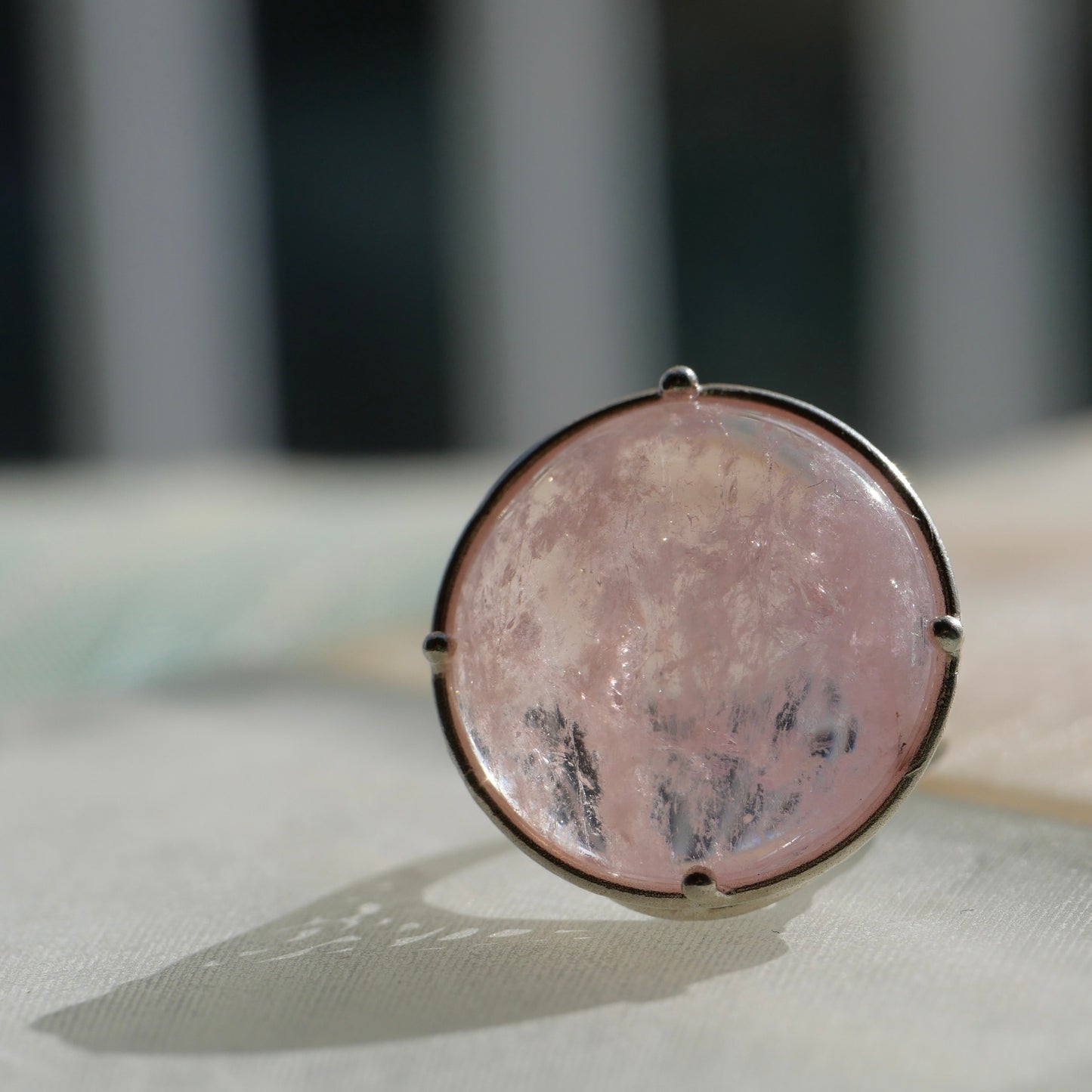 22. Morganite Silver Ring / 22R2-7