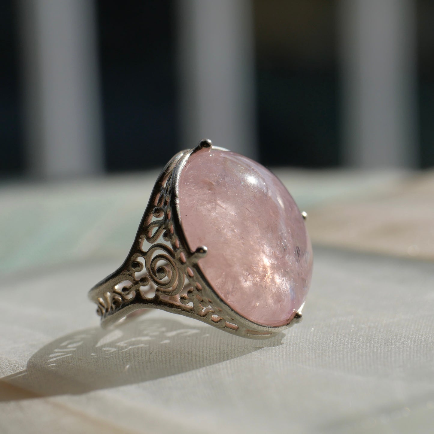 22. Morganite Silver Ring / 22R2-7