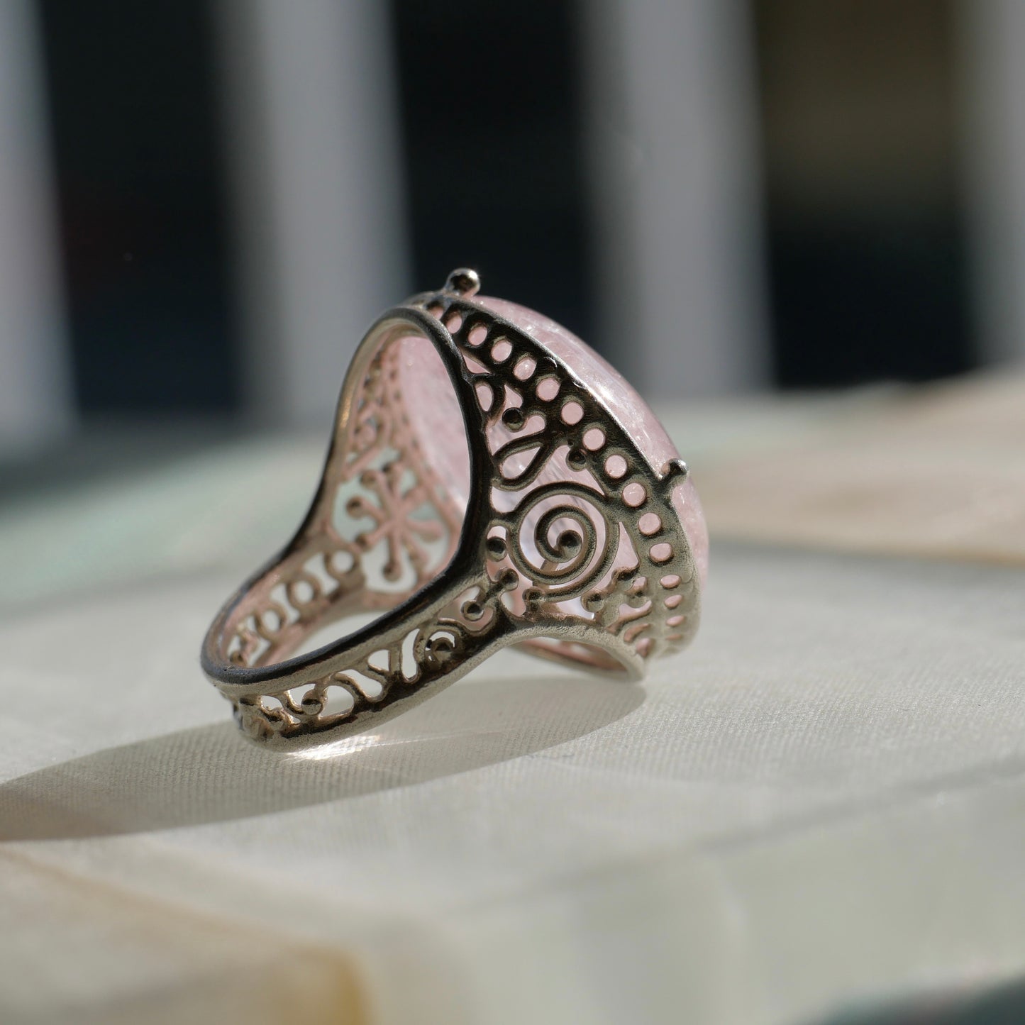 22. Morganite Silver Ring / 22R2-7