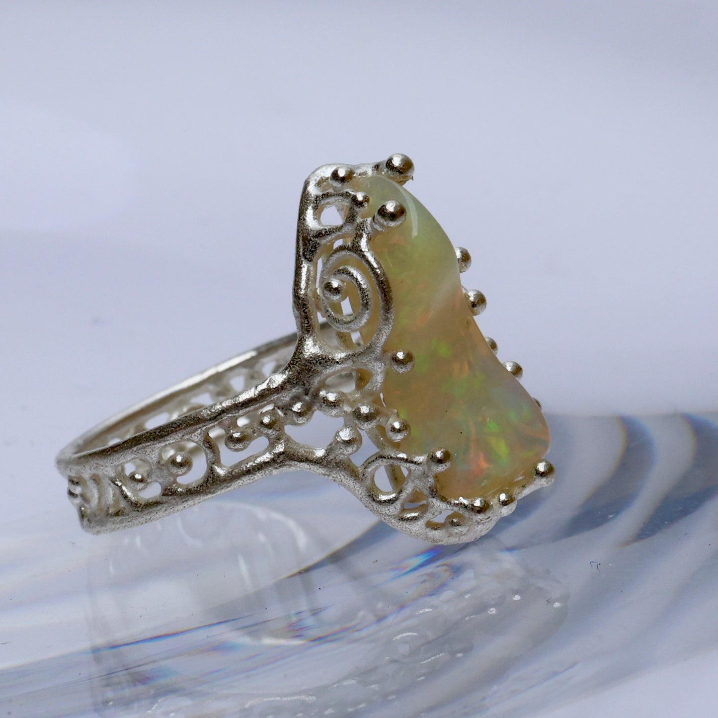 64. Opal Silver Ring / 24R- 264