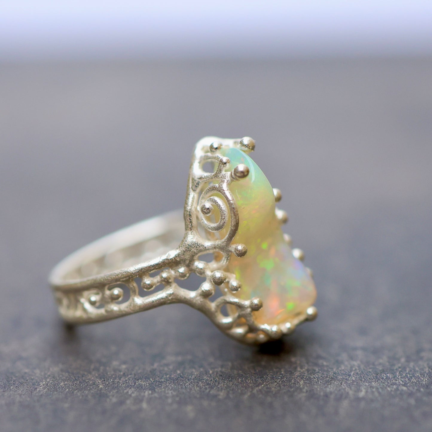 64. Opal Silver Ring / 24R- 264