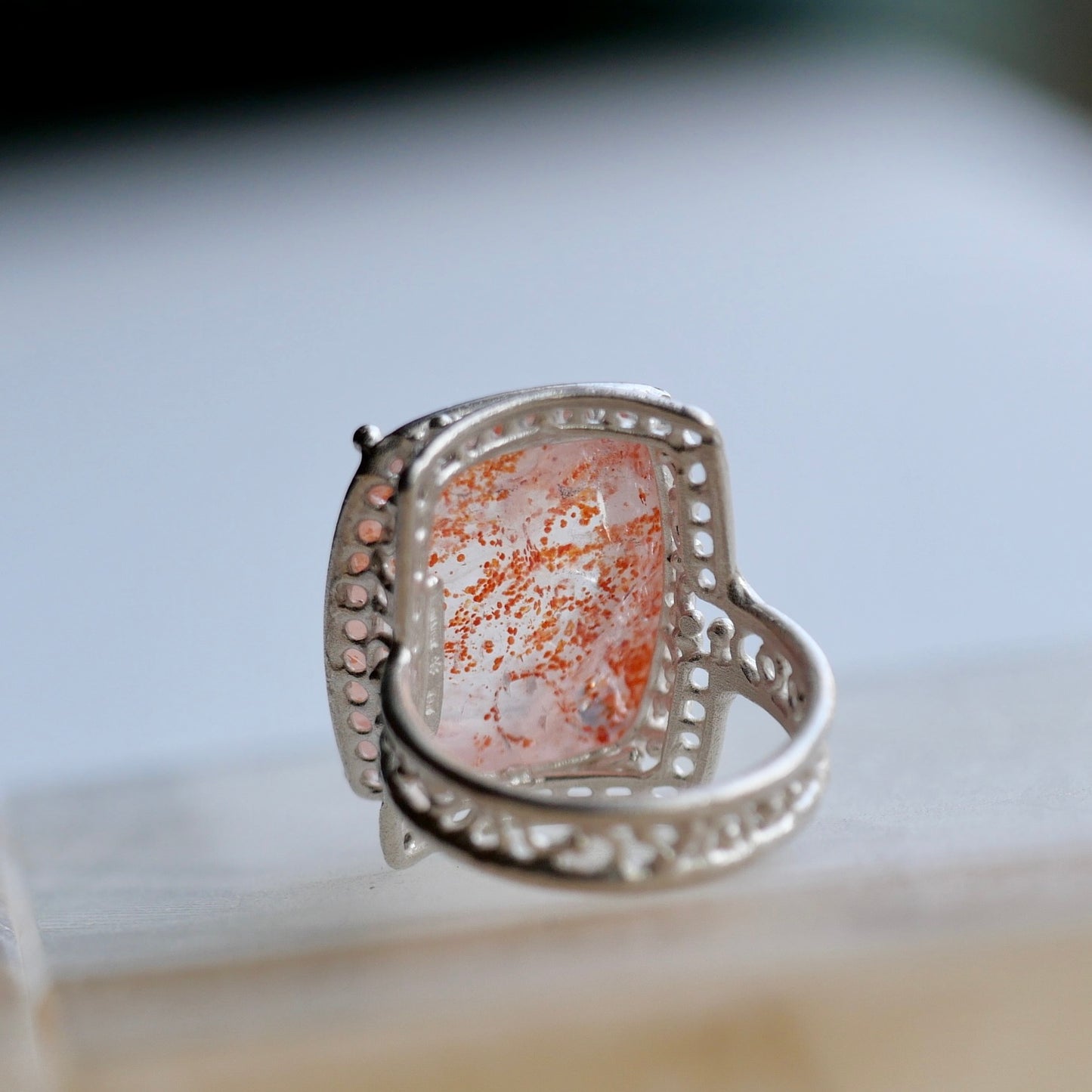 35. Iron in Quartz Silver Ring