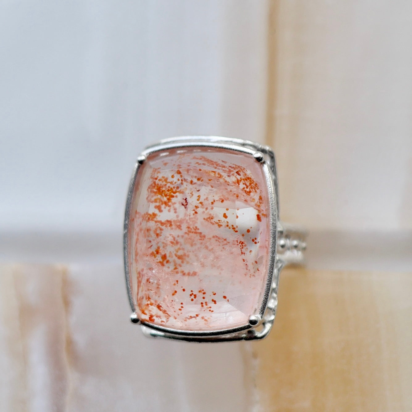 35. Iron in Quartz Silver Ring