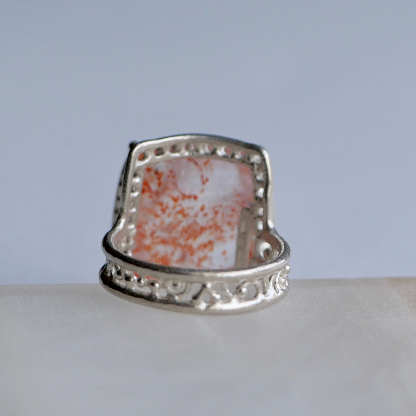 35. Iron in Quartz Silver Ring