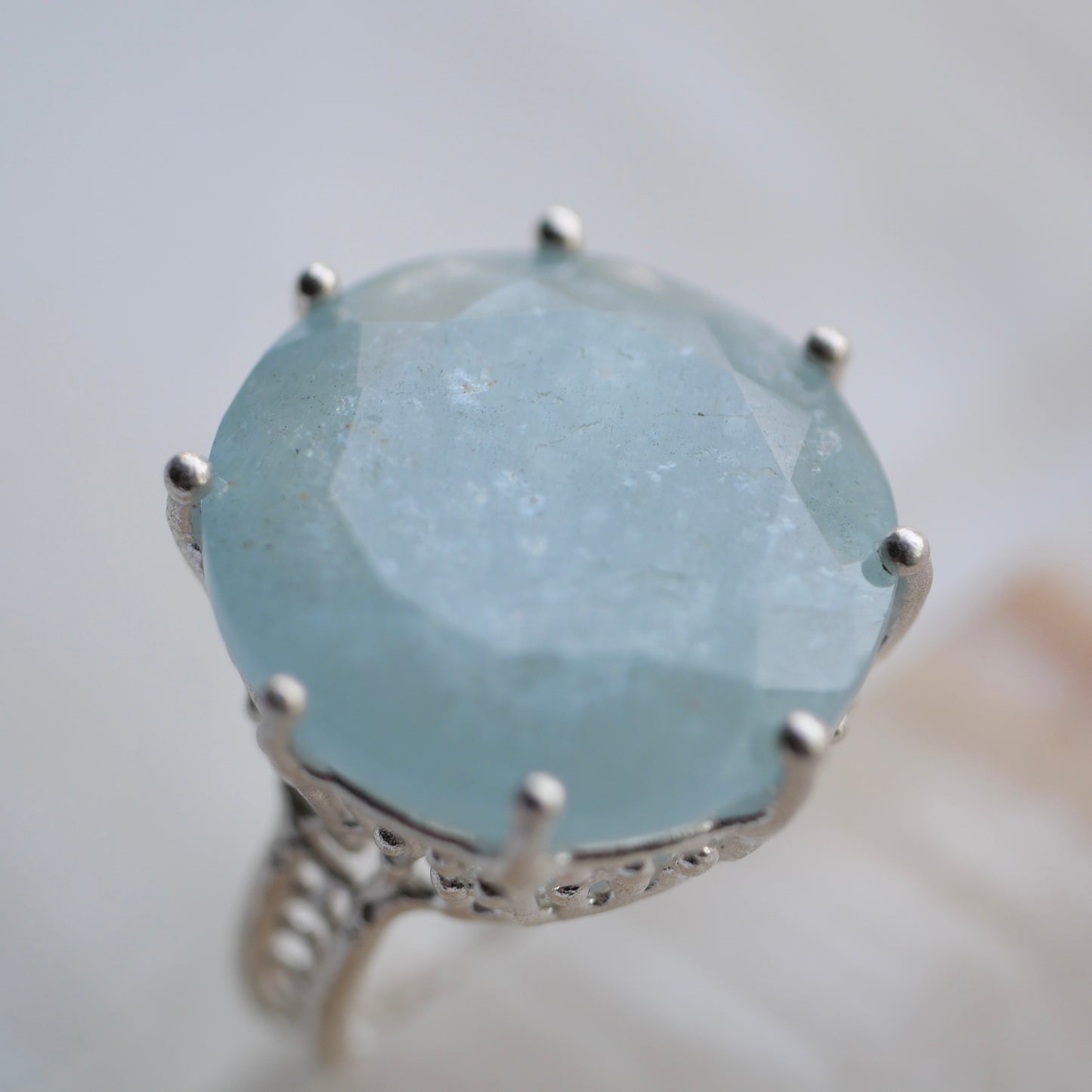 33. Aquamarine Silver Ring / 23R-55