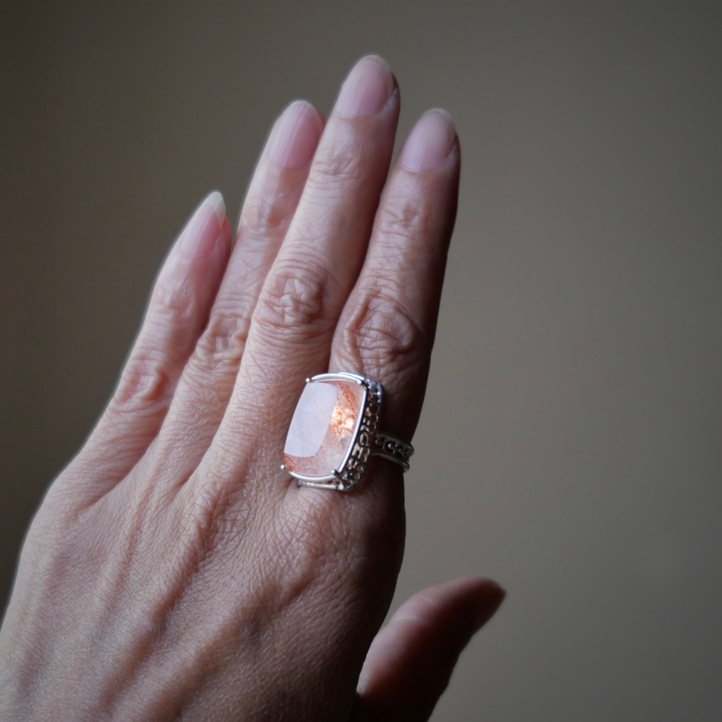 35. Iron in Quartz Silver Ring