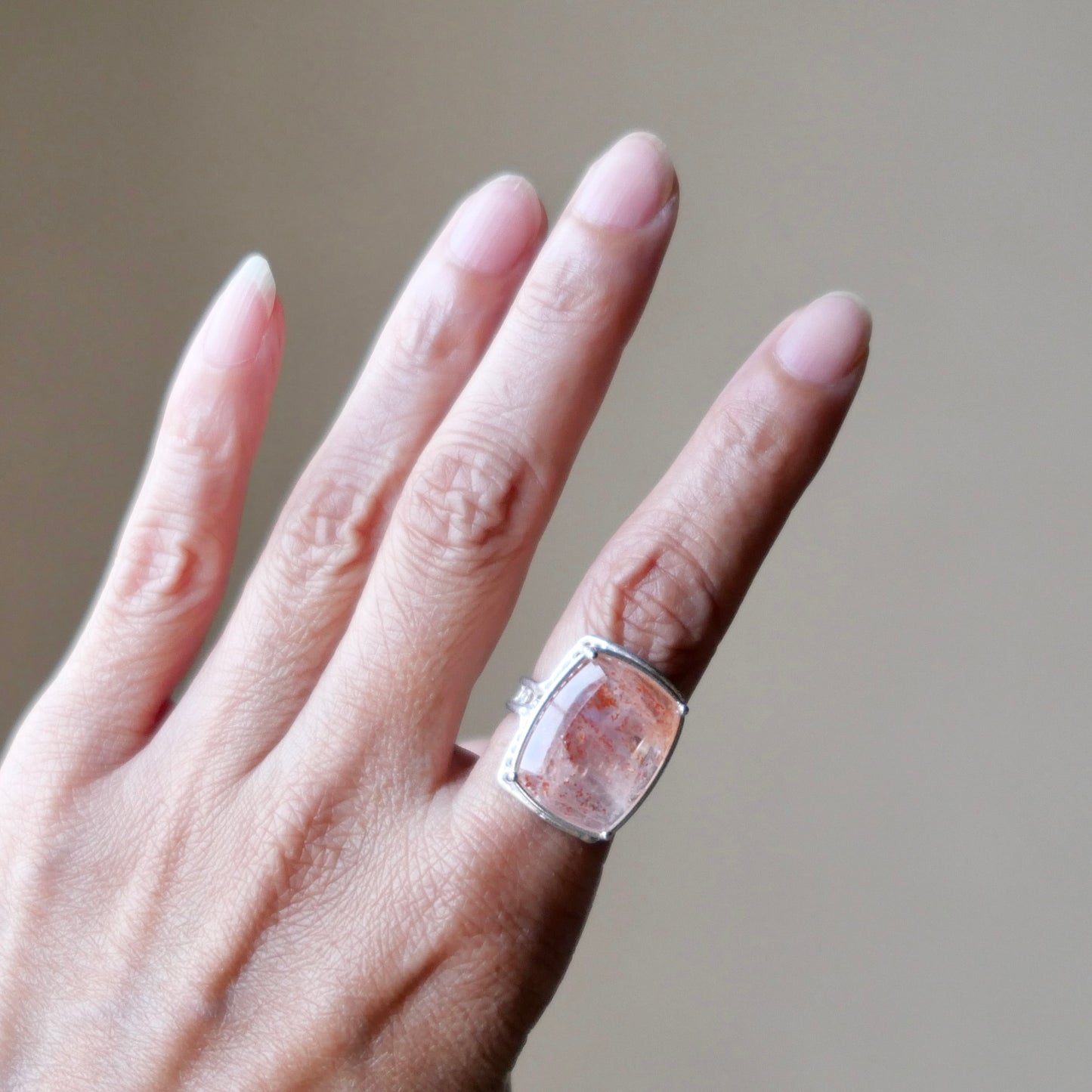 35. Iron in Quartz Silver Ring