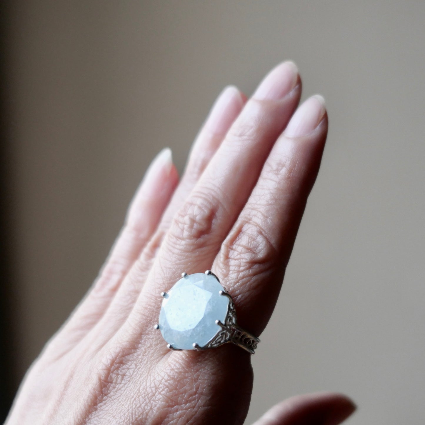 33. Aquamarine Silver Ring / 23R-55