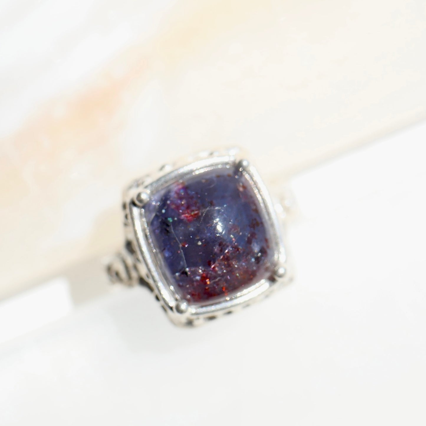 43. Iolite Sunstone Silver Ring / 23R137