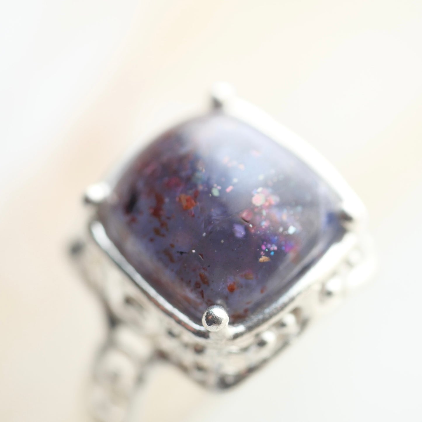 43. Iolite Sunstone Silver Ring / 23R137