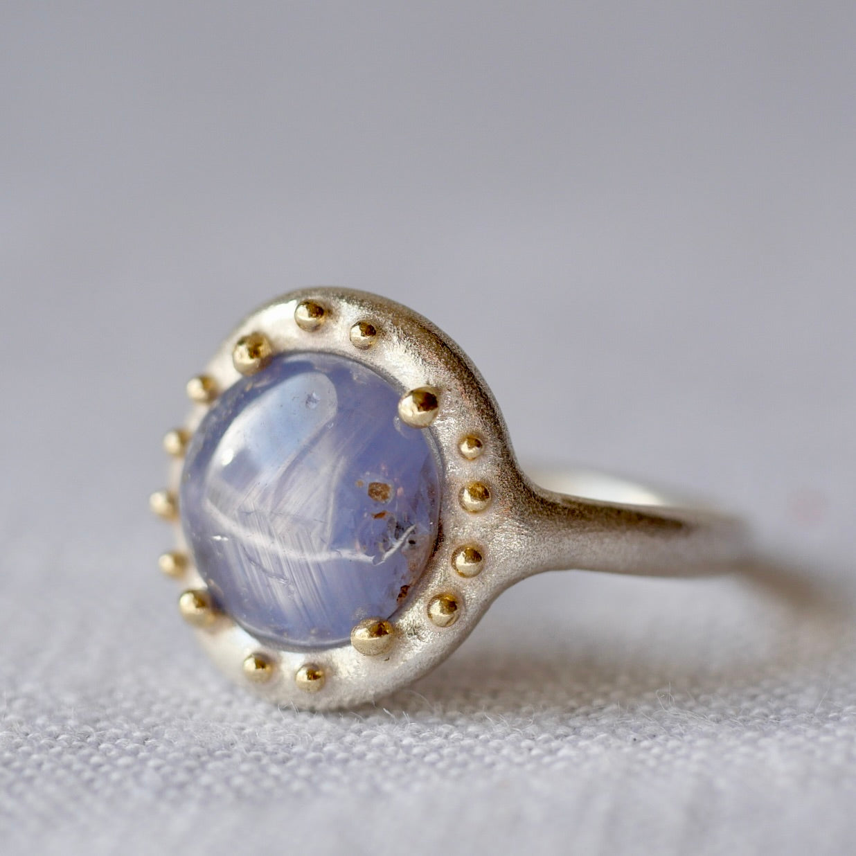 53. Sapphire Silver Ring / 23R328