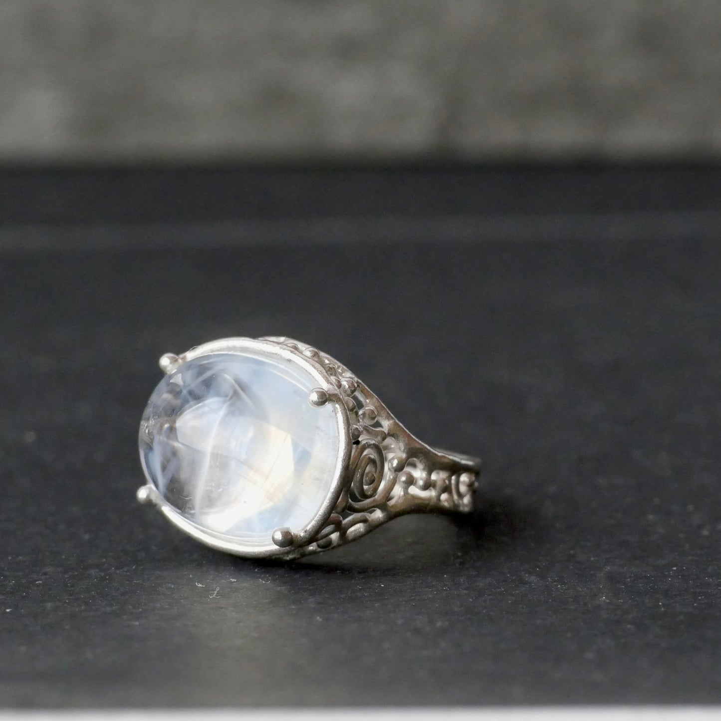 66. Angel Ladder Quartz Silver Ring / 24R-211