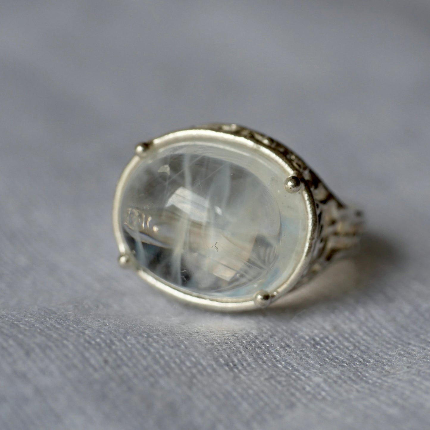 66. Angel Ladder Quartz Silver Ring / 24R-211