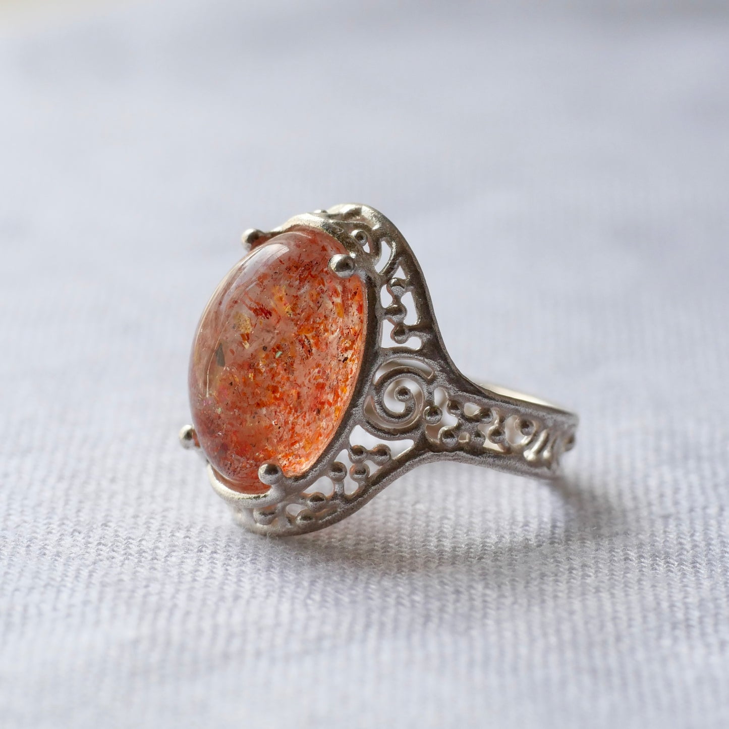 67. Sun Stone Silver Ring / 24R-152