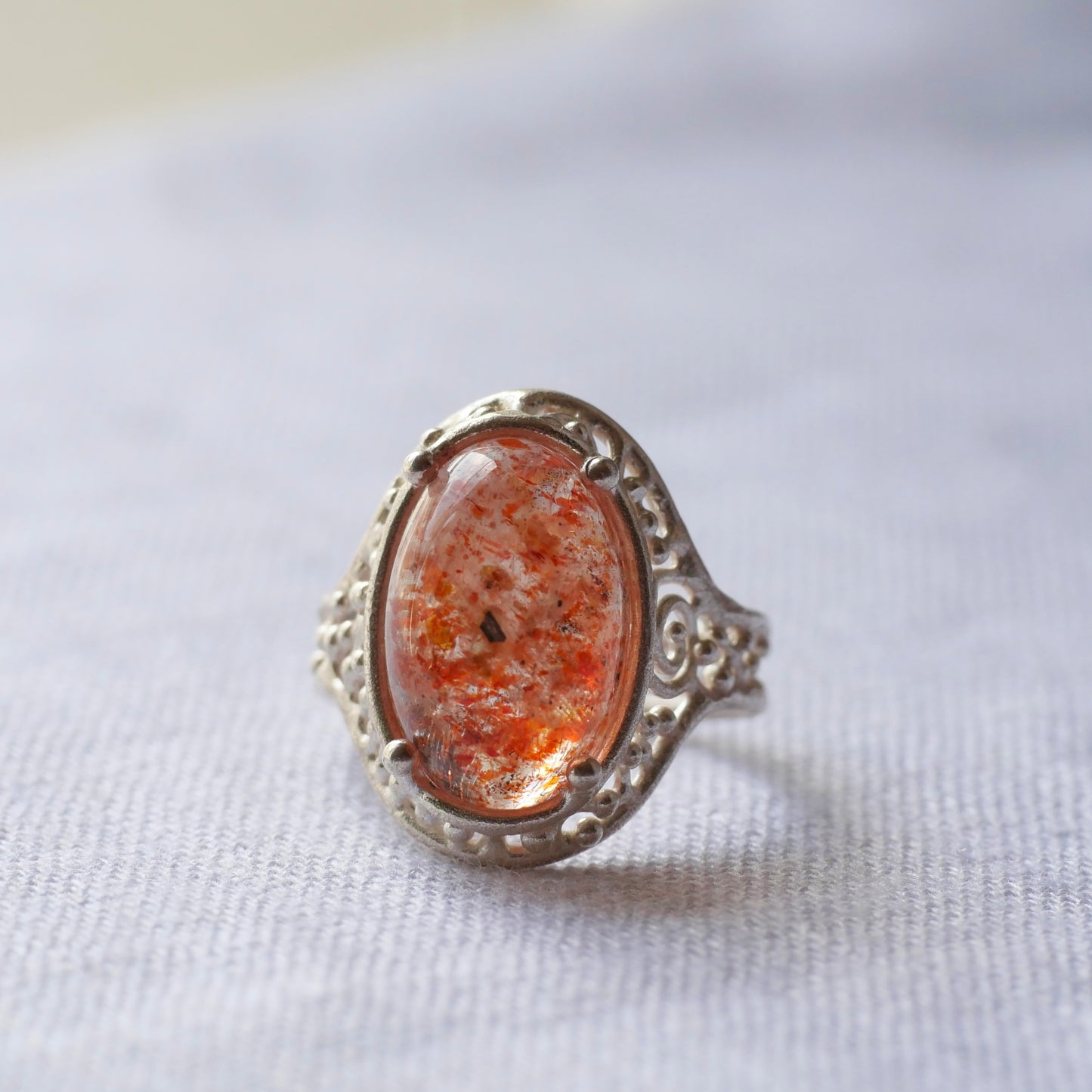 67. Sun Stone Silver Ring / 24R-152