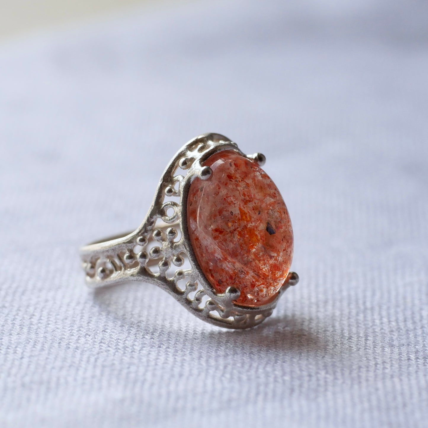 67. Sun Stone Silver Ring / 24R-152