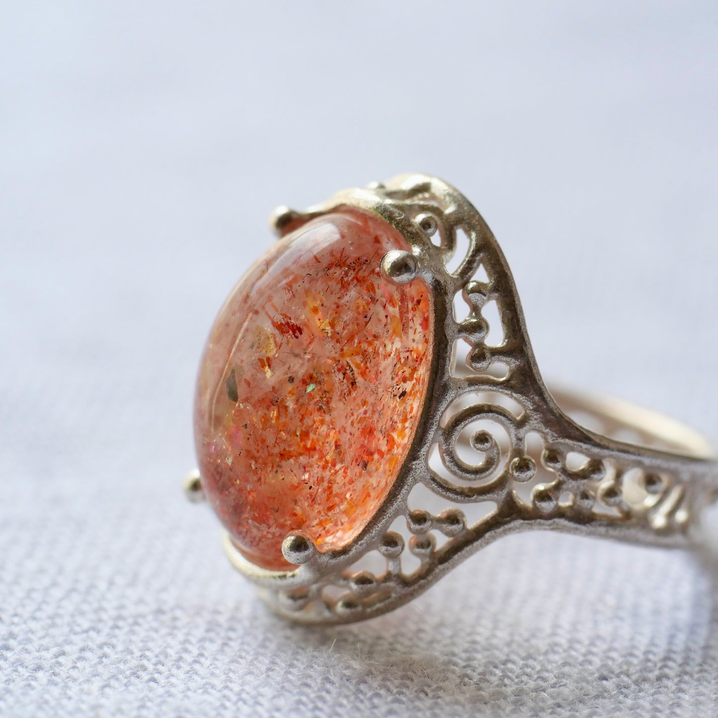 67. Sun Stone Silver Ring / 24R-152