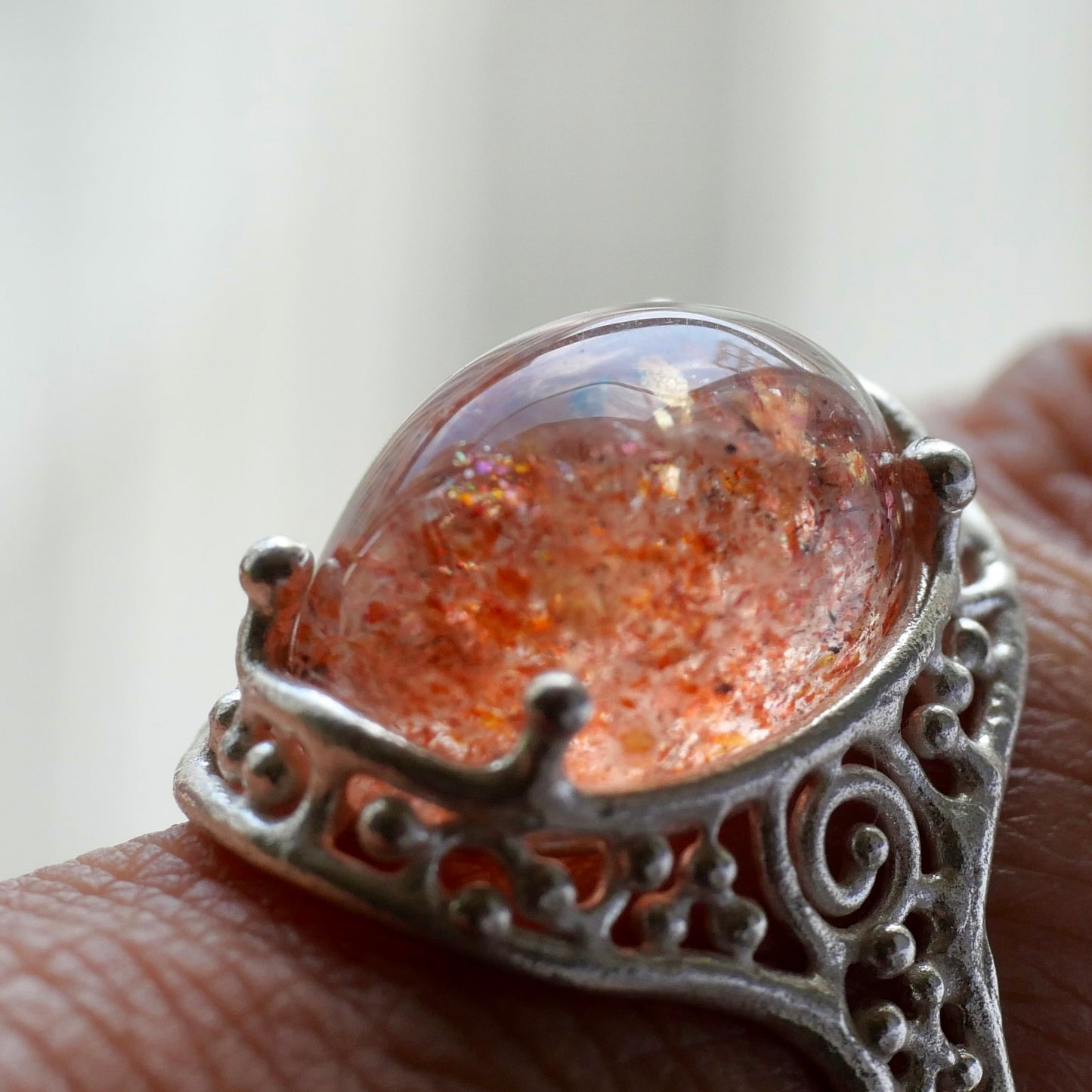 67. Sun Stone Silver Ring / 24R-152