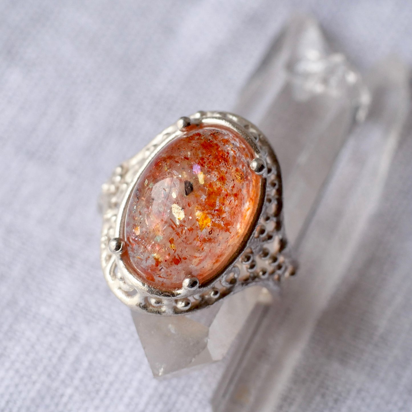 67. Sun Stone Silver Ring / 24R-152