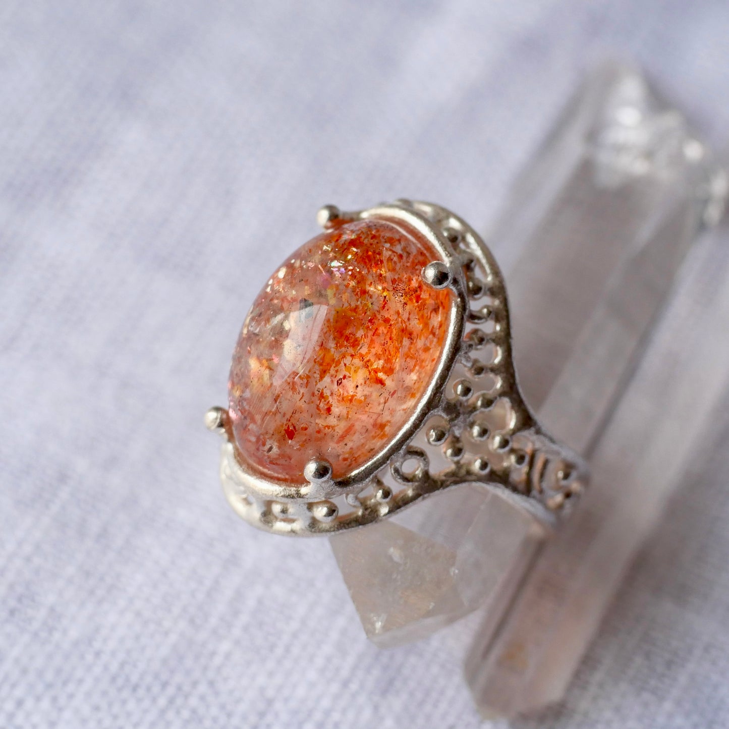 67. Sun Stone Silver Ring / 24R-152