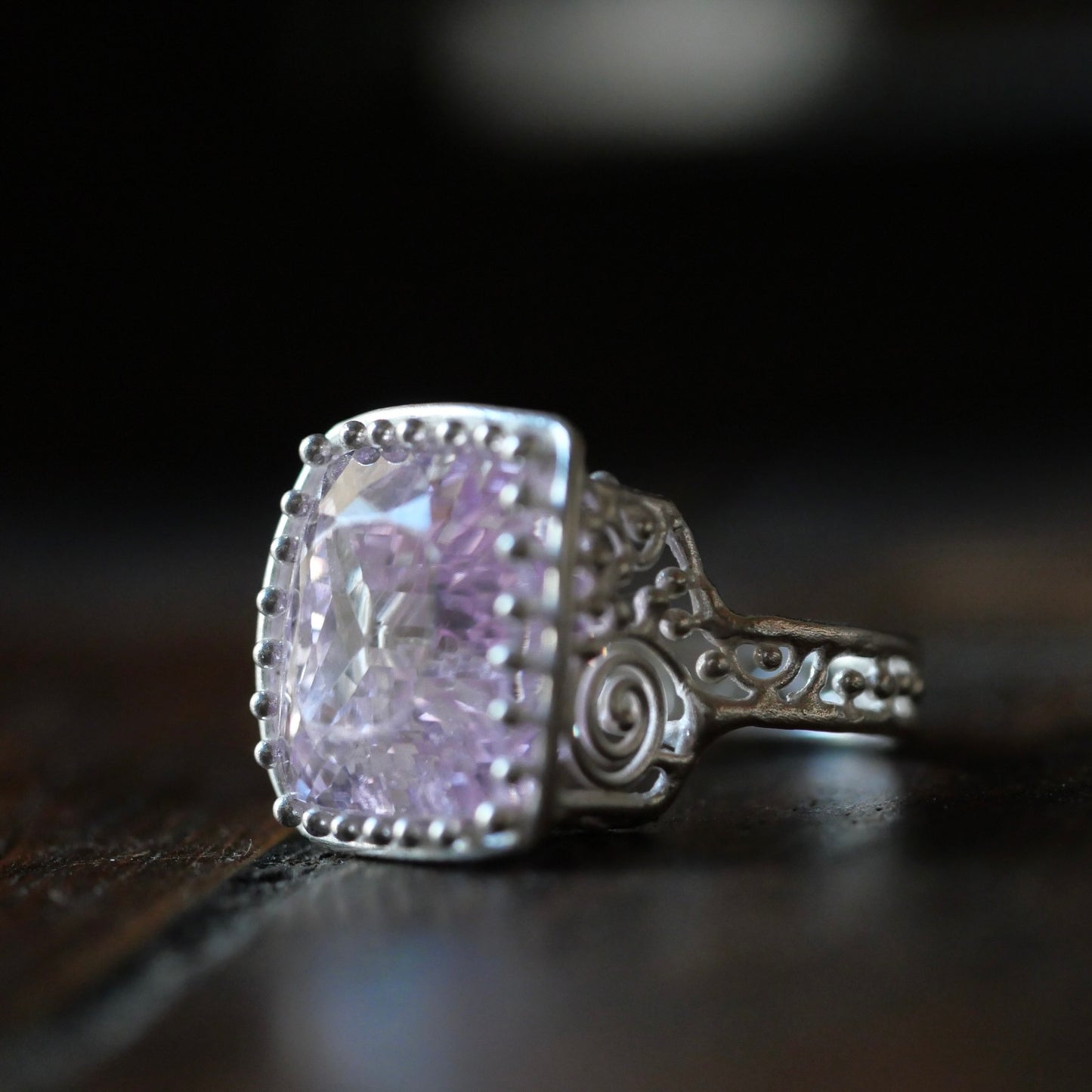 78.Kunzite Silver Ring / 24 R-317