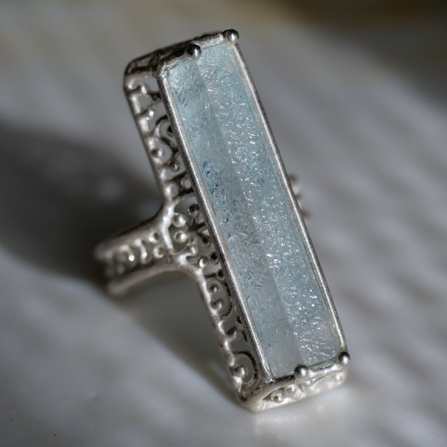 67. Aquamarine Silver Ring / 24R-128