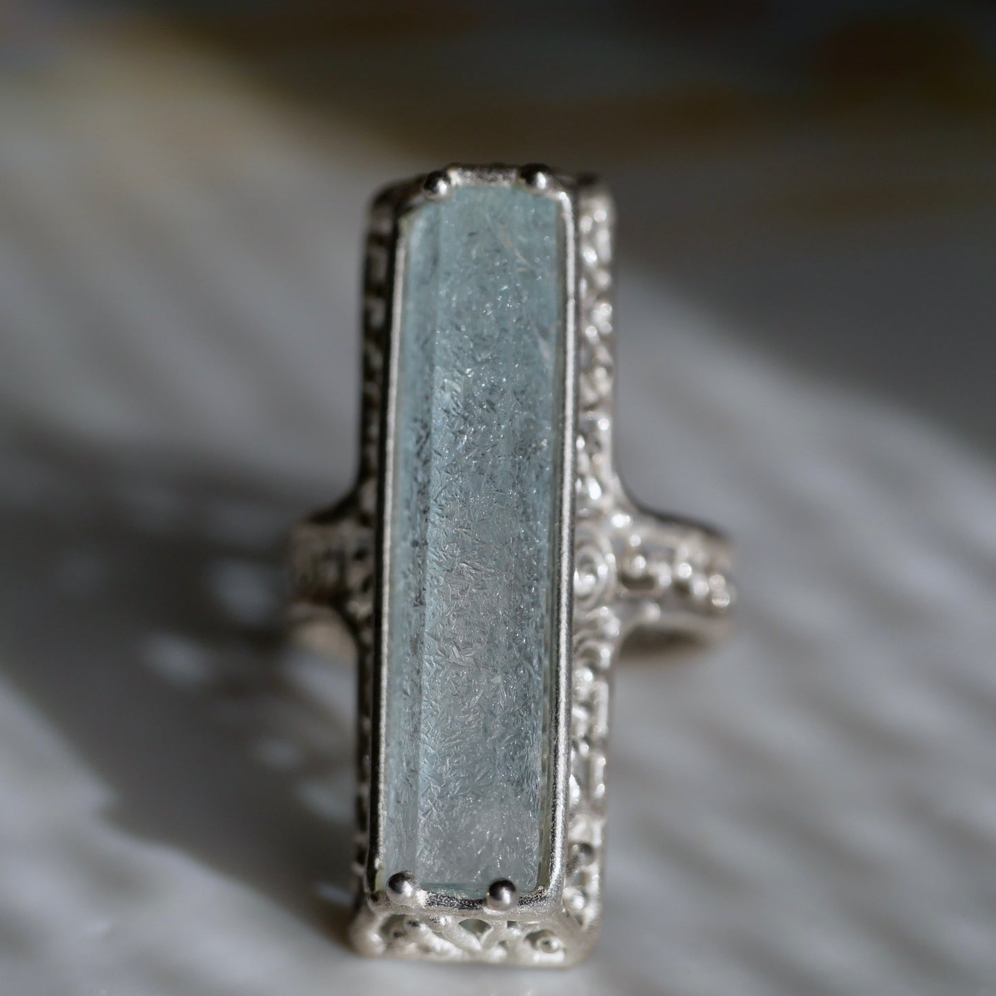 67. Aquamarine Silver Ring / 24R-128