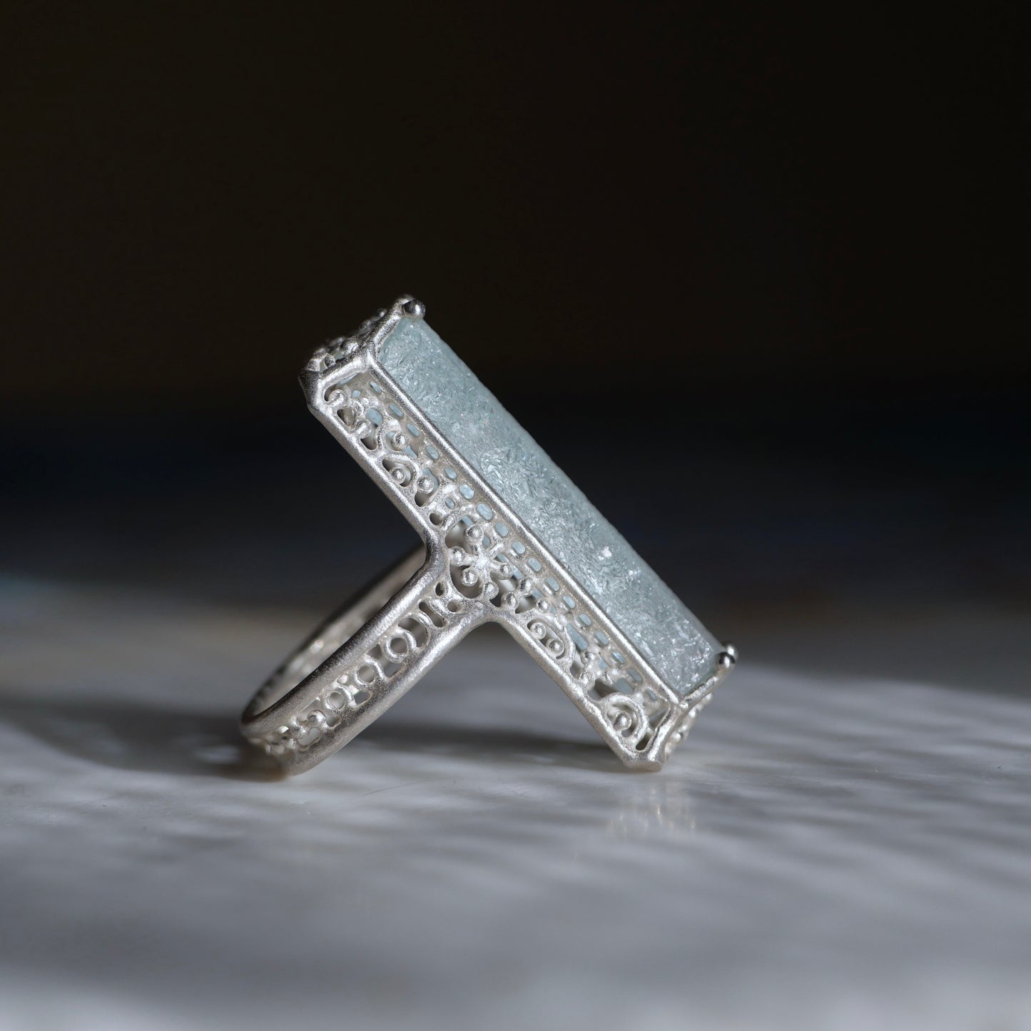 67. Aquamarine Silver Ring / 24R-128