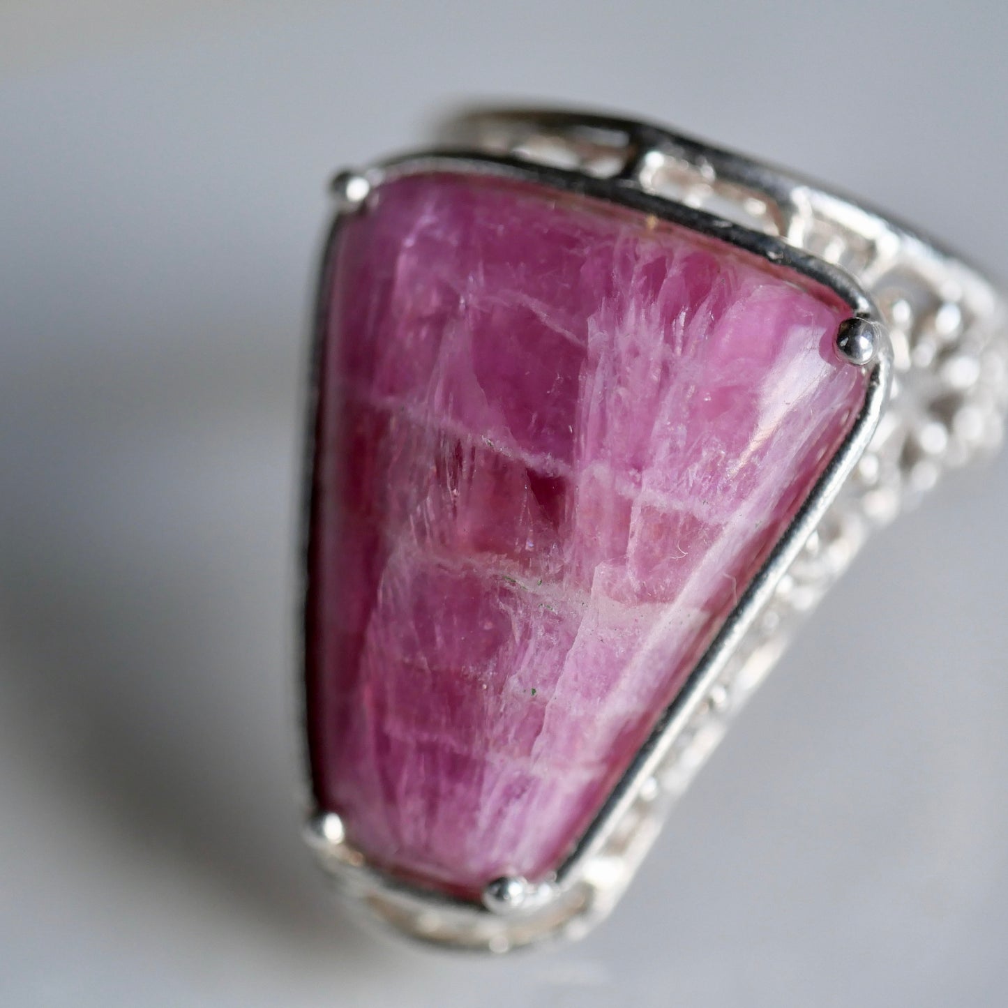 76. Cobalt Calcite Silver Ring / 24R-49