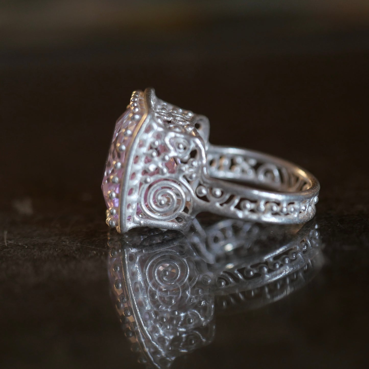 78.Kunzite Silver Ring / 24 R-317