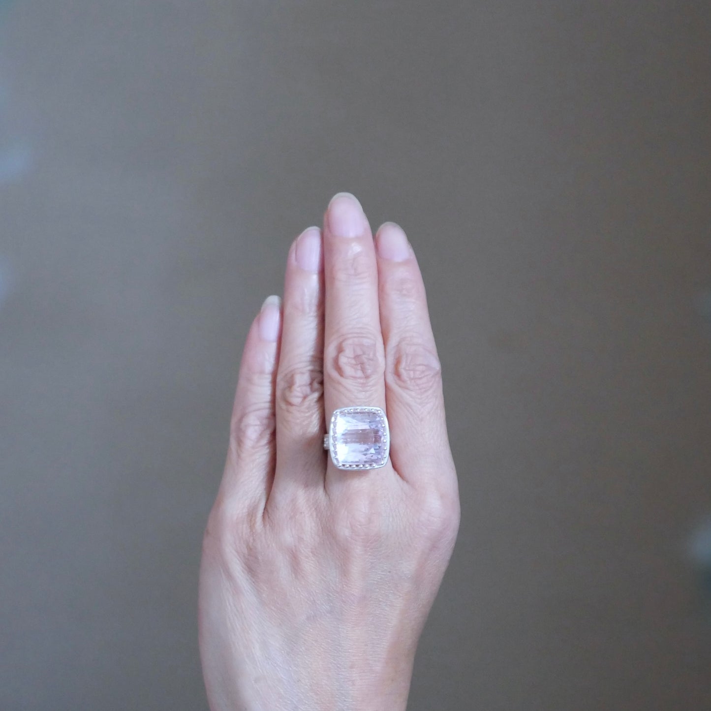 78.Kunzite Silver Ring / 24 R-317