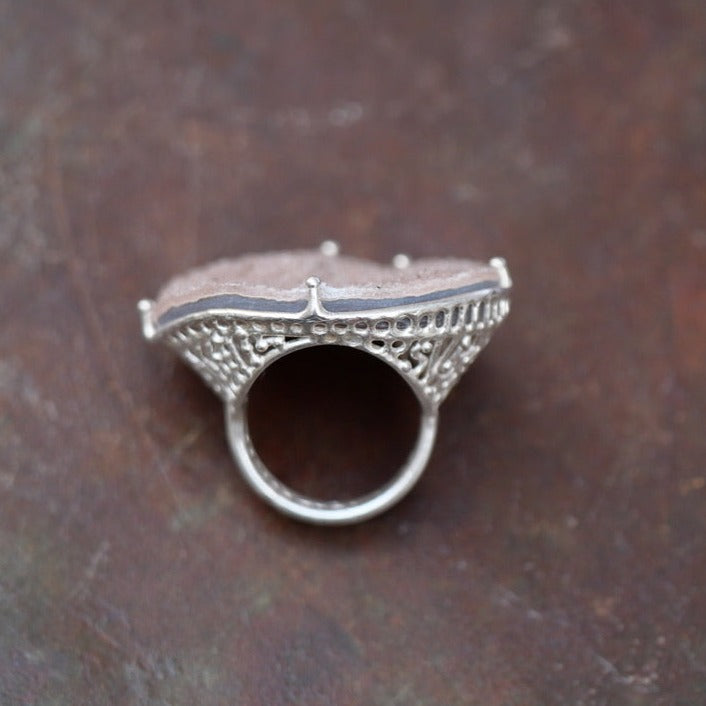 2. Druzy Agate Silver Ring / R88