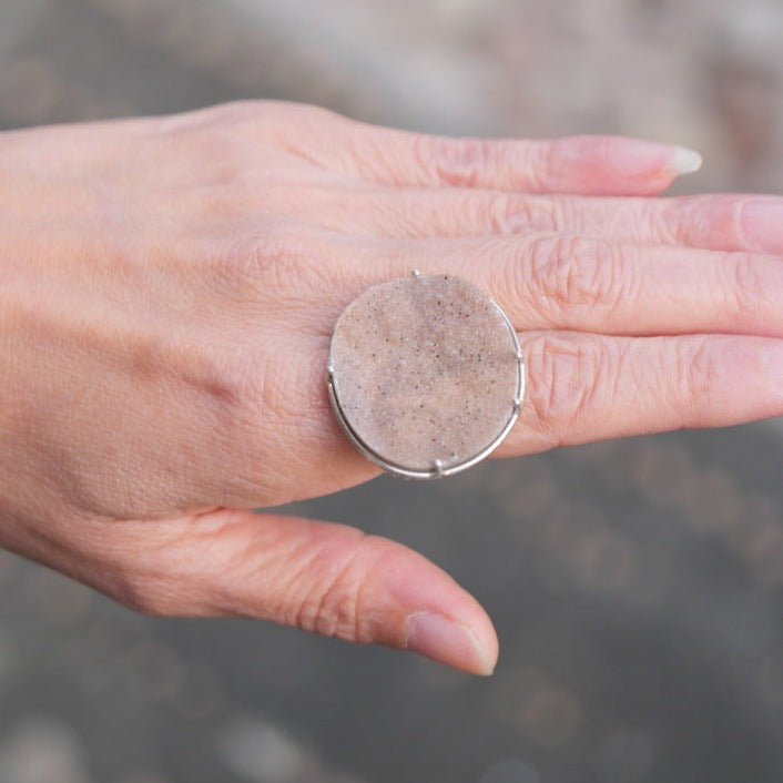 2. Druzy Agate Silver Ring / R88